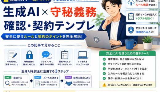 生成AI×守秘義務｜無断入力で一発アウト？受託初心者のための確認・契約テンプレ