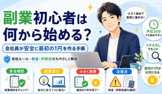 副業初心者は何から始める？会社員が安全に最初の1円を作る手順