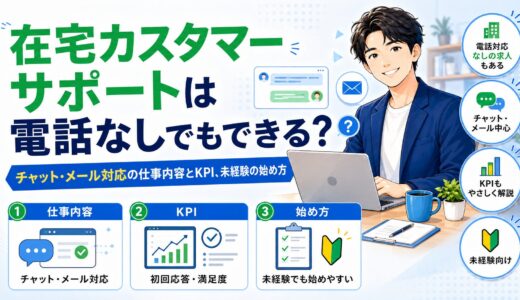 在宅カスタマーサポートは電話なしでもできる？チャット・メール対応の仕事内容とKPI、未経験の始め方